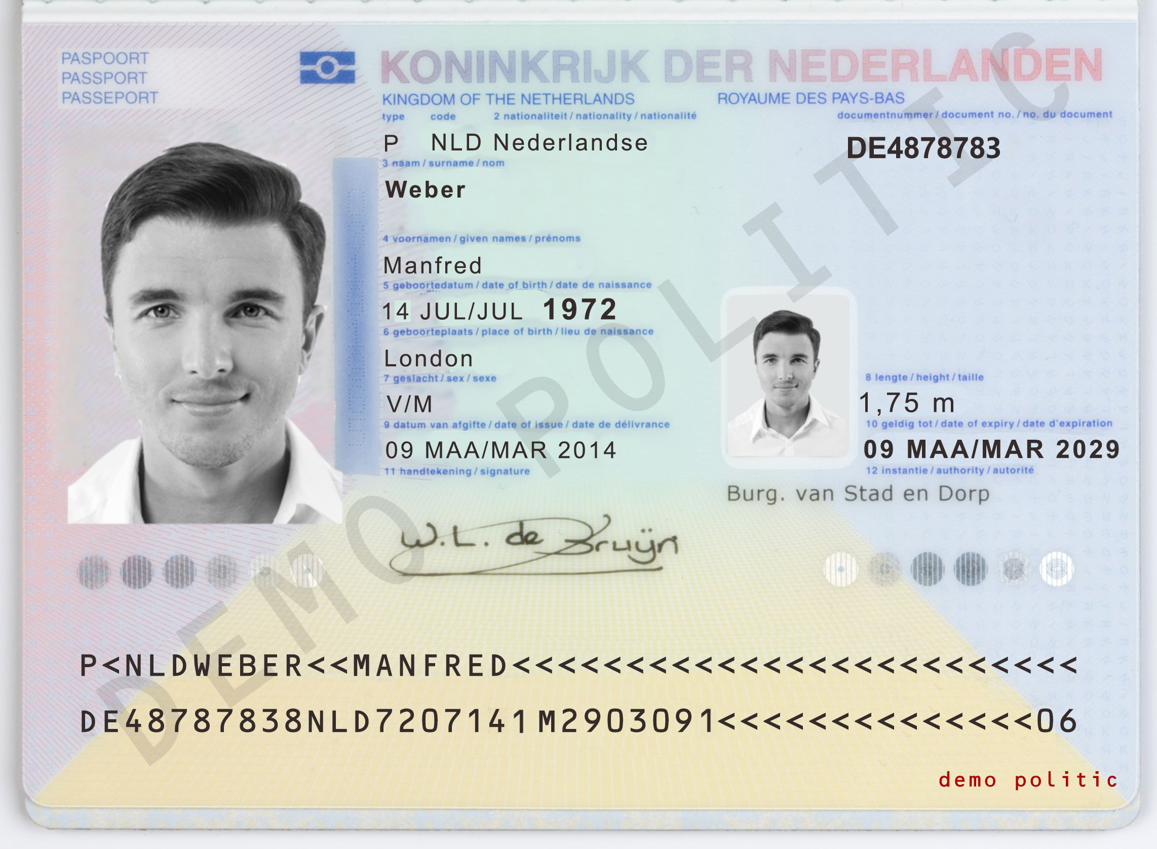 Netherlands passport.