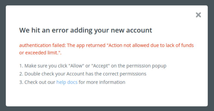 Zapier authorization error