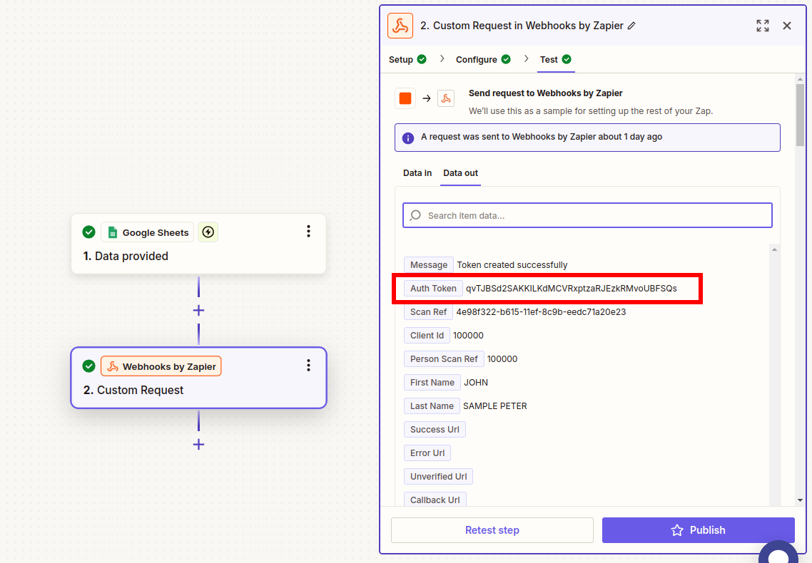 Zapier Webhook Flow