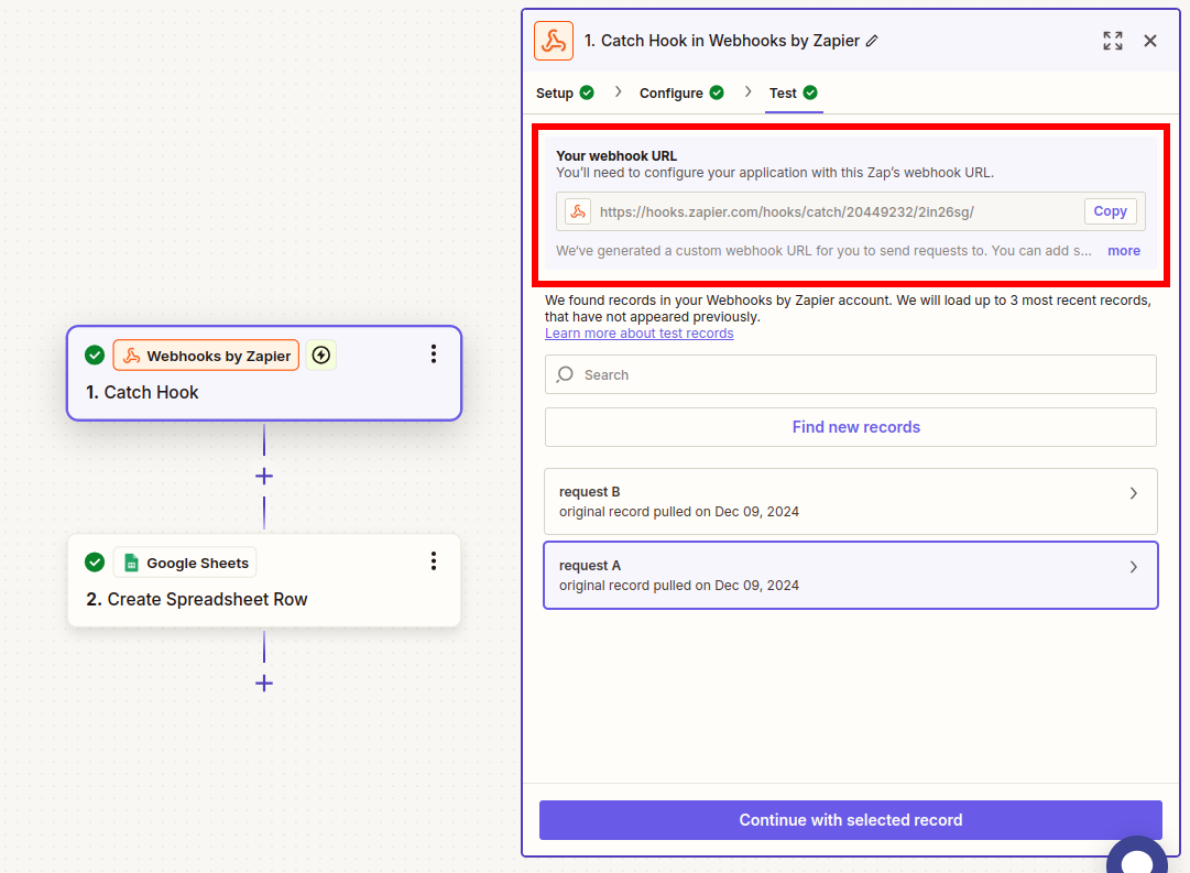 Zapier Webhook Flow