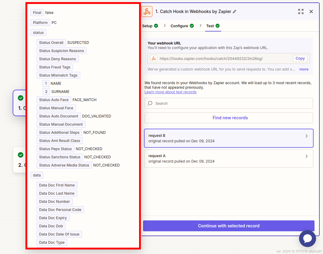 Zapier Webhook Flow