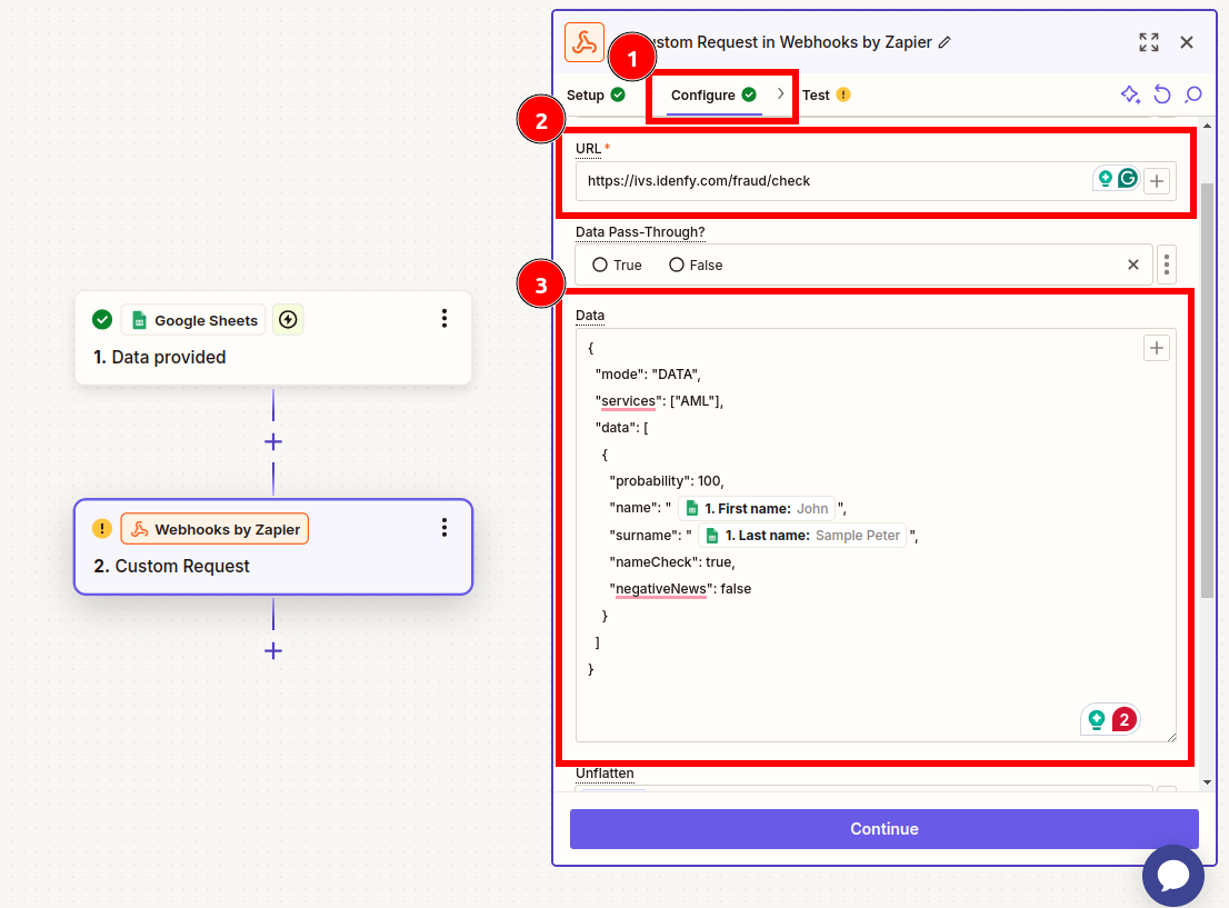 Zapier Webhook Flow